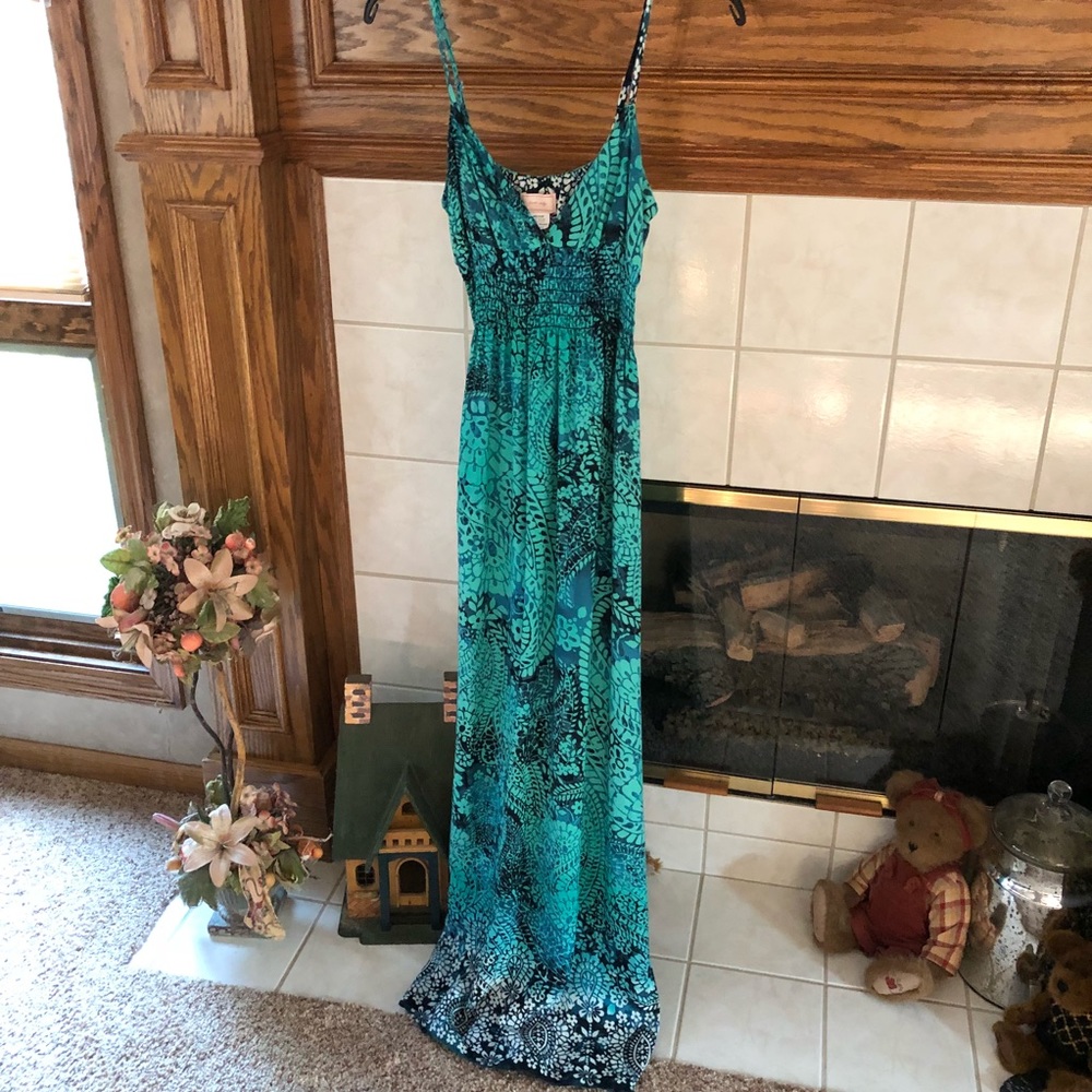 Super Cute Aqua Cotton Maxi-dress